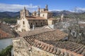 View of historic building roofs of Guadalupe town, Spain