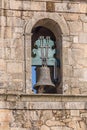 View of historic building in ruins, convent of St. Joao of Tarouca, detail of the bell on convent of cister