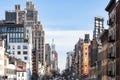 View of the historic buildings along 14th Street in Chelsea New York City