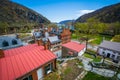 View of historic buildings in Harpers Ferry, West Virginia.