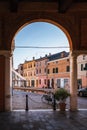 Historic center of Comacchio, Italy from Loggia del Grano