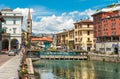 View of historic center of Omegna village, located on the coast of Lake Orta in Piedmont.