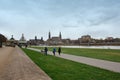 View of the historic central part of Dresden on the banks of the Elbe in Germany