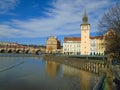 View of historic city Prague, nice old landmarks and buildings, roofs and towers. Czech Republic, Europe Royalty Free Stock Photo