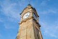 View of the historic clock Pegeluhr in Dusseldorf in Germany Royalty Free Stock Photo