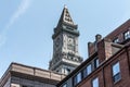 View of the historic Custom House skyscraper clock tower in skyline of Boston Massachusetts USA Royalty Free Stock Photo