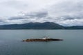 View of the historic Fenit Lighthouse on Little Samphire Island in Tralee Bay