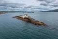 View of the historic Fenit Lighthouse on Little Samphire Island in Tralee Bay