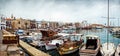 View of historic harbour and old town in Kyrenia Royalty Free Stock Photo