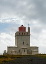 view of the historic landmark Dyrholaey lighthouse Royalty Free Stock Photo