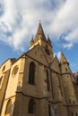 A view of the historic Lutheran Cathedral of St. Mary in the city of Sibiu. Transylvania. Romania