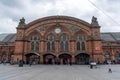 View of the historic main train station building and square in downtown Bremen Royalty Free Stock Photo