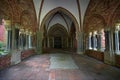 View into the historic narthex called Paradise at the Luebeck Cathedral built as a cloister hall with open arcades in brick Royalty Free Stock Photo