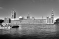 View of the historic Palace of Westminster from across the River Thames