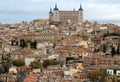 View of the historic part of the city with the Alcazar de Toledo military museum in Toledo, Spain