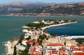 View of the EÃÅ¸irdir city with its castle and the mountains in the Isparta region, Turkey Royalty Free Stock Photo