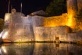 View of the historic protective Gurdi Bastion in the Old Town of Kotor at night. Montenegro Royalty Free Stock Photo