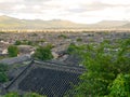 View of historic rooftops in the old town of Lijiang Royalty Free Stock Photo