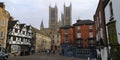 View of Historic Square in Lincoln to Lincoln Cathedral