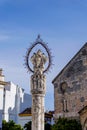 View of the historic statue of the Plaza de la Asuncion Square in the city center of Jerez