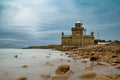 View of the historic 19th-century Blacksod Lighthouse on the Mullet Peninsula in County Mayo in Ireland