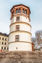 Historic Tower is the only preserved section of the city`s palace, Dusseldorf, Germany