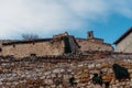 View of the historic town of Atienza with stone houses