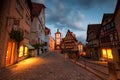 view of the historic town of Rothenburg ob der Tauber, Franconia, Bavaria, Germany