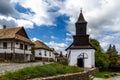 View of the historic village center and old church in Holloko