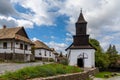 View of the historic village center and old church in Holloko