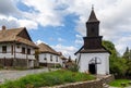 View of the historic village center and old church in Holloko