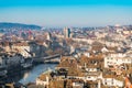 View of historic Zurich city center with Limmat river switzerland Royalty Free Stock Photo