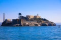 View of Historical Alcatraz Prison Island in San Francisco