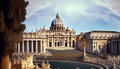 view of historical buildings in Rome in the Vatican Royalty Free Stock Photo