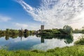 View of the historical castle and spectacular lake of the Garden