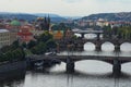 View of historical center of Prague, buildings and landmarks of old town and bridges on the Vltava river Prague,Czech Rapublic Royalty Free Stock Photo