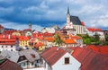 View on historical centre of Cesky Krumlov on Vltava river,Czech republic Royalty Free Stock Photo