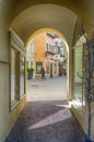 Passage in the city center in Kitzbuhel, Tyrol, Austria