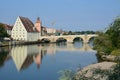 View in the historical city of Regensburg, Germany