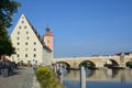 View in the historical city of Regensburg, Germany