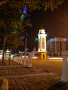 View of historical clock tower in the middle of the town of Sungai Petani Royalty Free Stock Photo