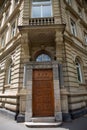 View on a historical entrance and door of a building in mainz germany Royalty Free Stock Photo