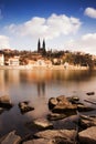 View of historical fort Vysehrad in Prague Royalty Free Stock Photo