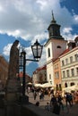 View of historical Freta street in Warsaw Old Town, Poland Royalty Free Stock Photo