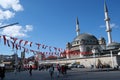 View of the historical Hagia Triada Greek Orthodox Church and Taksim Mosque together