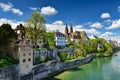 View of the historical neighborhood Grossbasel. City of Basel, Switzerland Royalty Free Stock Photo