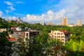 View of historical neighbourhood Podil in Kiev, Ukraine Royalty Free Stock Photo