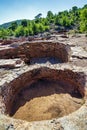 View of the historical site of Lavrion Ancient Silver Mines. Greece Royalty Free Stock Photo