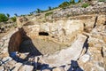 View of the historical site of Lavrion Ancient Silver Mines. Greece Royalty Free Stock Photo