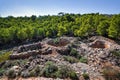 View of the historical site of Lavrion Ancient Silver Mines. Greece Royalty Free Stock Photo